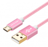 Datový kabel micro USB Voxlink Nylonový USB 2m /Pink/