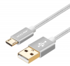Datový kabel micro USB Voxlink Nylonový USB 2m /Silver/