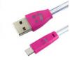 Datový kabel USB LED Smile 1m /Pink/