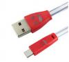 Datový kabel USB LED Smile 1m /Red/