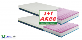 1+1 MATRACE OPTIMAL [studená pěna + PUR]  výška od 17 cm, 7-zónová matrace, tuhost: 3,5/4 z 5 Potah matrace: ALOE VERA, LÁTKA 210 gr/m2 + ROUNO 150…