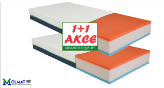 1+1 MATRACE ORANGE [paměťová pěna + PUR]  výška od 21 cm; tuhost: 4,5 z 5 Potah matrace: ALOE VERA, LÁTKA 210 gr/m2 + ROUNO 150 gr/m2, další informace…