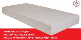 Molitanová matrace - PUR30+  VÝŠKA 15CM, NOSNOST 120 KG Rozměr: 200 x 120 cm