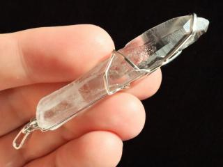 Dvojitý Mistrovský krystal křišťálu ve stříbře - Laserová hůlka + Channelingový krystal + Klíčové vtisky