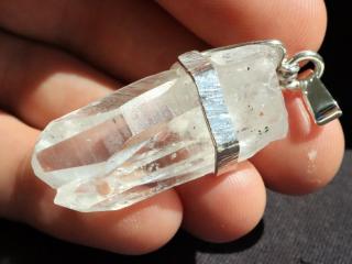 Tantrická dvojice - Luxusní Mistrovský krystal křišťálu ve stříbře - barevná duha