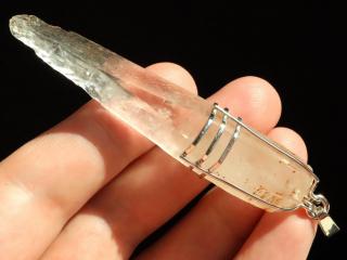 Unikátní krystal křišťálu ze Slovenska ve stříbře - Laserová hůlka