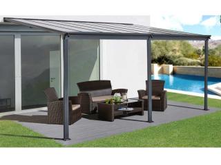 Hliníková pergola WALL 33 antracit + čirý PC