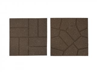 Oboustranná gumová dlaždice Brickface 40 x 40 cm, hnědá