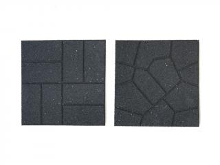 Oboustranná gumová dlaždice Brickface 40 x 40 cm, šedá