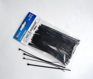 Plastové stahovací pásky 120 mm (50 ks), černá