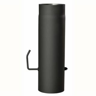 Roura kouřová s klapkou 120 mm/50 cm, silnostěnné 1,5 mm, černá