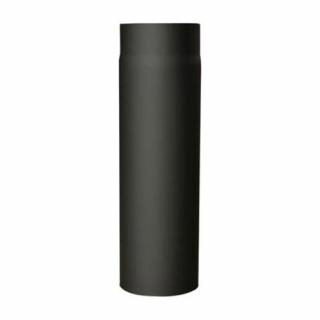 Roura kouřová s klapkou 125 mm/100 cm, silnostěnné 1,5 mm, černá