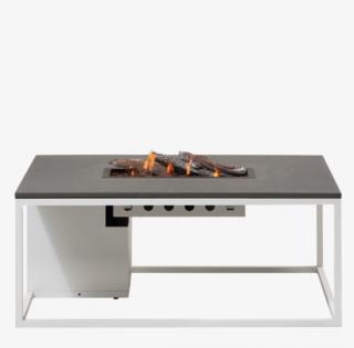 Stůl s plynovým ohništěm COSI Cosiloft 120 bílý rám / deska šedá
