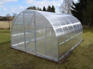 Zahradní skleník Lanitplast KYKLOP 3 x 4 m, 4 mm  + teploměr / vlhkoměr LANITPLAST + skleníkové těsnění LANITPLAST 12 m