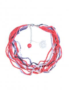Červenošedý šňůrkový náhrdelník (s náramkem) Náhrdelník: A