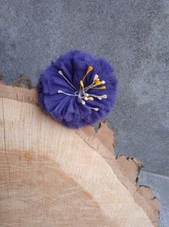 Hedvábné květy do modra - více variant Brož - hedvábný květ: A