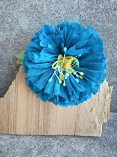 Hedvábné květy do modra - více variant Brož - hedvábný květ: B