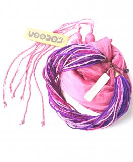 Hedvábný náhrdelník v odstínech růžové a fialové Náhrdelník + šál: C
