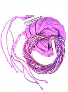 Hedvábný náhrdelník v odstínech růžové a fialové Náhrdelník + šál: D