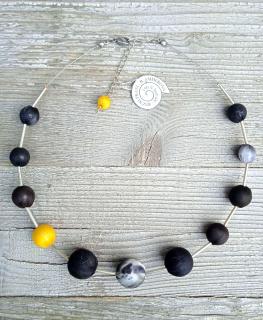 Kuličkový náhrdelník s černou - více variant Náhrdelník: B