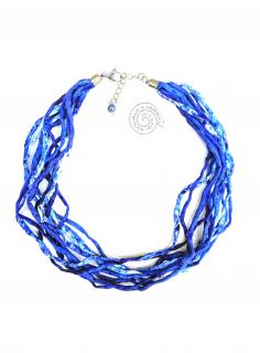 Modrý šňůrkový náhrdelník (s náramkem) Náhrdelník: A