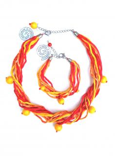 Oranžovožlutý náhrdelník (s náramkem) Náhrdelník + náramek: C