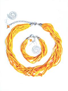 Žlutý šňůrkový náhrdelník (s náramkem) Náhrdelník + náramek: C