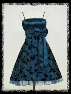 Modré krátké plesové šaty retro nejen pro plnoštíhlé baculky 50-54