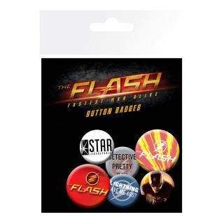 DC Comics Flash 4 odznaky 25 mm a 2 odznaky 32 mm 10x15 cm