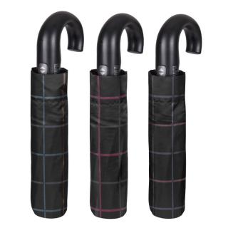 Deštník automatický skládací s pruhy tmavý 54 cm,  99 cm