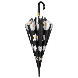 Deštník květinové motivy automatický černý 61 cm