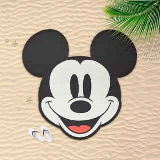 Disney Mickey hlava plážový ručník černo-bílý mikrovlákna