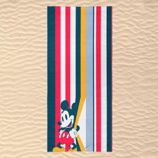 Disney Mickey plážový ručník barevný pruhy mikrovlákna 70x140 cm