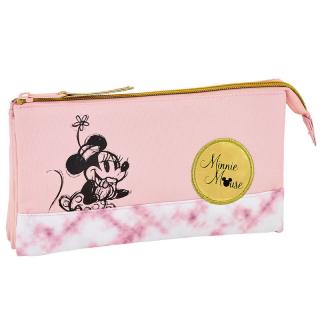 Disney Minnie penál růžový 3 kapsy 22x12x3 cm