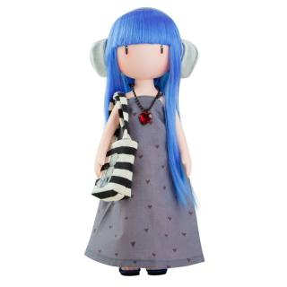 Gorjuss panenka šedá s modrými vlasy 32 cm