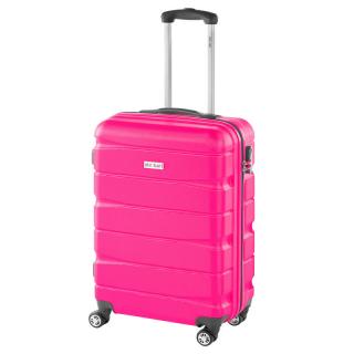 Kufr neonově růžový 55 cm 4 kolečka