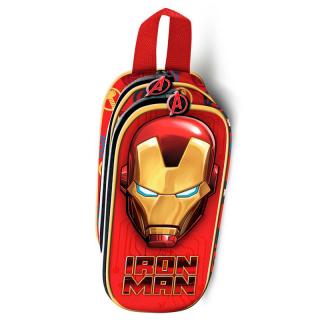 Marvel Iron Man penál 3D červeno-zlatý 2 kapsy 10x22,5x7 cm