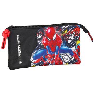 Marvel Spiderman penál barevný 3 kapsy 22x12x3 cm