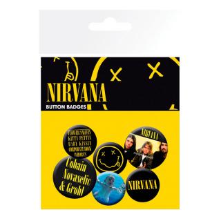 Nirvana 4 odznaky 25 mm a 2 odznaky 32 mm 10x15 cm
