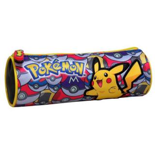 Pokemon Pikachu a pokeball penál 2 kapsy oválný barevný 22x8x8 c