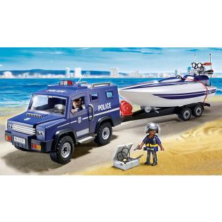 Stavebnice Playmobil policejní vozidlo s lodí