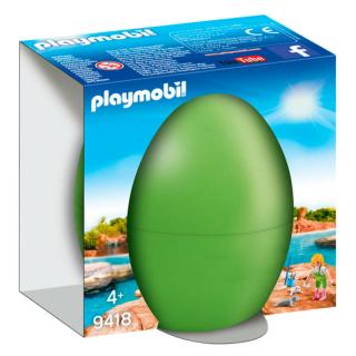 Stavebnice Playmobil vejce zelené: opatrovatelka s lachtanama