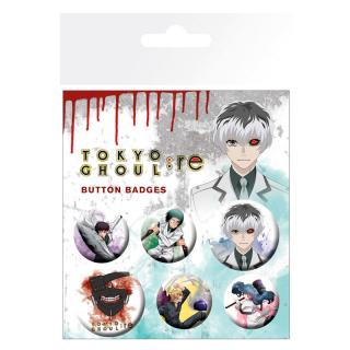 Tokyo Ghoul RE 4 odznaky 25 mm a 2 odznaky 32 mm 10x15 cm