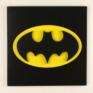 3D dřevěná dekorace znak Batman 28 x 28 cm