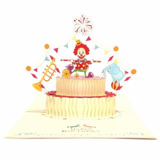 3D přání Narozeninový dort s klaunem