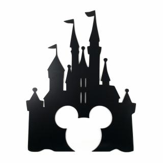 Dřevěná nástěnná černá dekorace Zámek Mickey Mouse