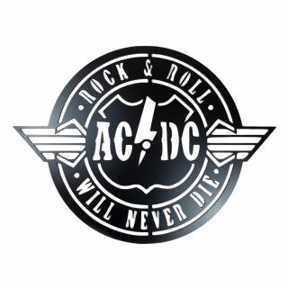 Dřevěná nástěnná dekorace AC/DC černá