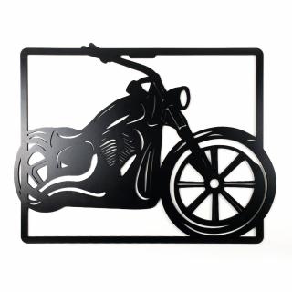 Dřevěná nástěnná dekorace Černá motorka