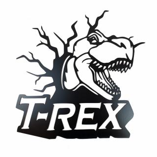 Dřevěná nástěnná dekorace Dinosaurus T-REX černý
