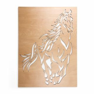 Dřevěná nástěnná dekorace Kůň